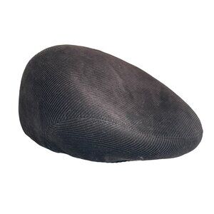 Stefano Corduroy Newsboy Cabbie Hat Men's Size XL Black Y2K Classic Retro